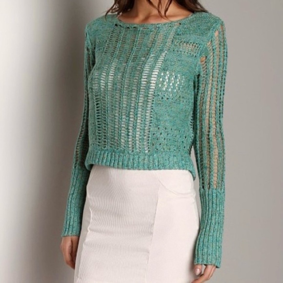 Free People Open Knit Cropped Sweater - Picture 3 of 12
